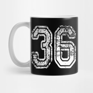 Number 36 Grungy in white Mug